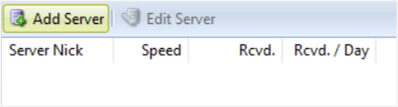 Closeup of the Add Server button in the NewsLeecher server settings.